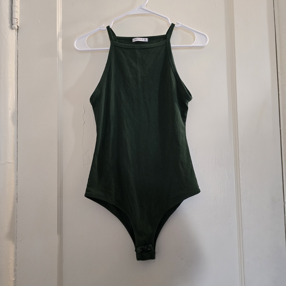 ReoRia Green Bodysuit Top Elegant Design
